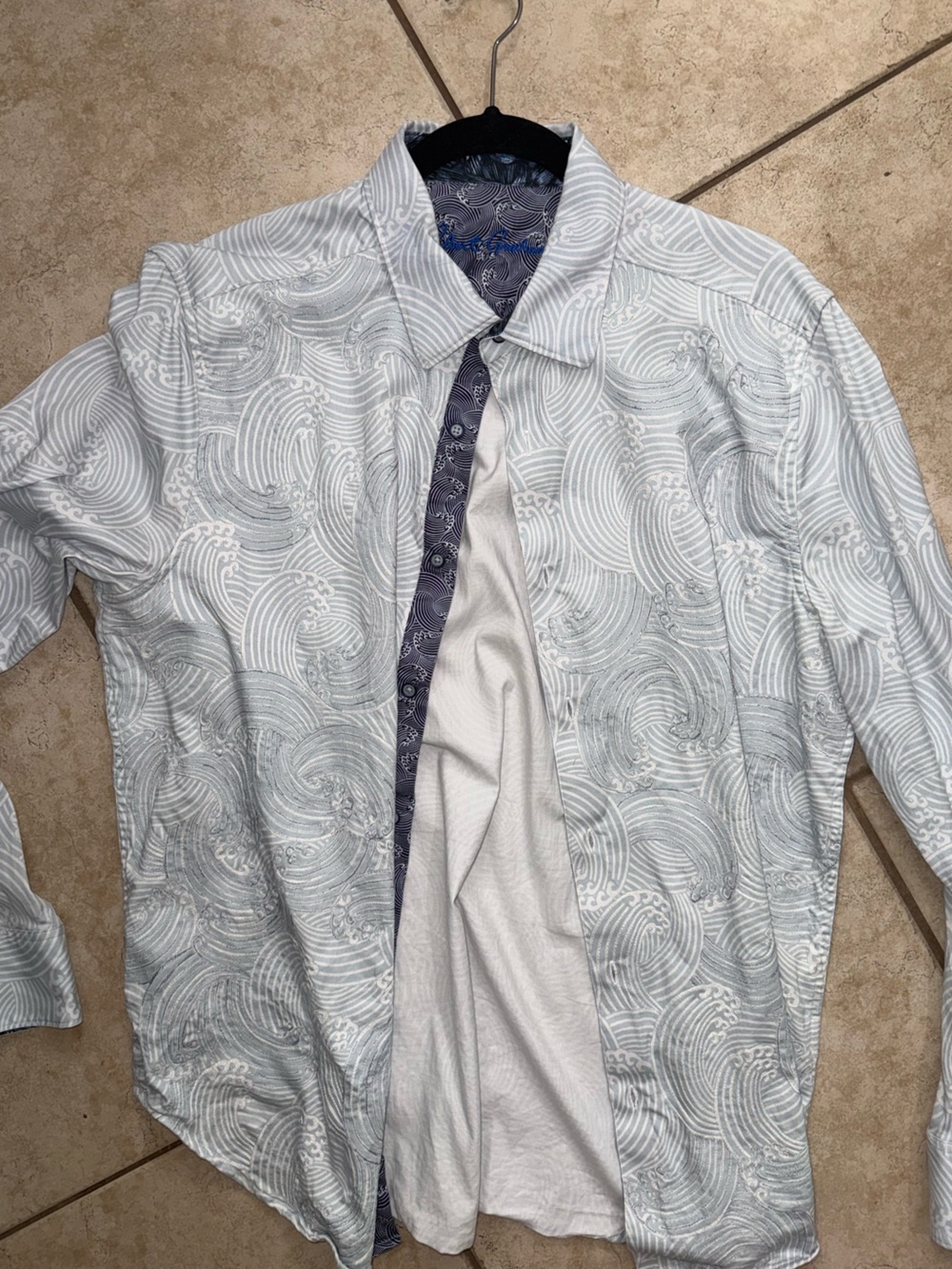 Robert Graham Wave Print Button Down Shirt XL Classic Fit